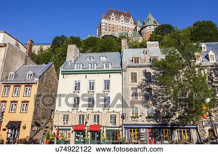 Stock Image - Canada, Quebec, Quebec City, Old architecture. Fotosearch