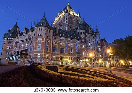 Canada, Quebec, Quebec City, Illuminated palace View Large Photo Image Stock Image - Canada, Quebec, Quebec City, Illuminated palace. Fotosearch