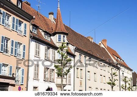 France, Grand Est, Colmar, Clear sky over townhouses View Large Photo Image Picture - France, Grand Est, Colmar, Clear sky over townhouses. Fotosearch