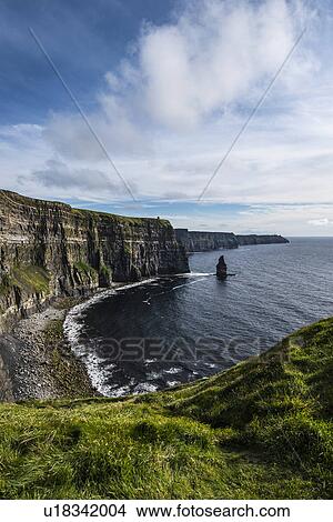Ireland, Clare County, Landscape of Cliffs of Moher View Large Photo Image Picture - Ireland, Clare County, Landscape of Cliffs of Moher. Fotosearch