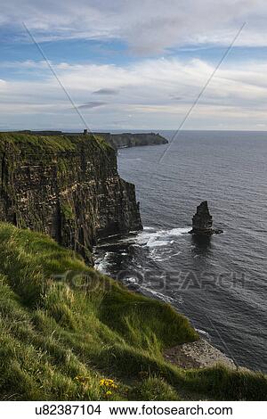 Picture - Ireland, Clare County, Landscape of Cliffs of Moher. Fotosearch