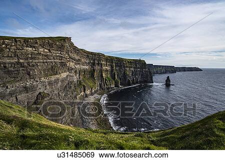 Ireland, Clare County, Landscape of Cliffs of Moher View Large Photo Image Stock Photo - Ireland, Clare County, Landscape of Cliffs of Moher. Fotosearch