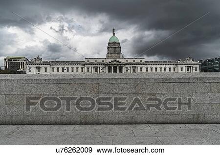 Ireland, Dublin, Inns Quay, Four Courts on cloudy day View Large Photo Image Stock Photo - Ireland, Dublin, Inns Quay, Four Courts on cloudy day. Fotosearch