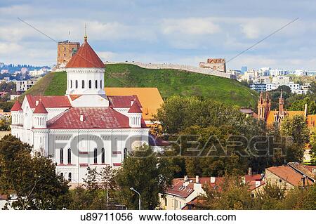 Lithuania, Vilnius, Cathedral of the Theotokos and cityscape in background View Large Photo Image Stock Photograph - Lithuania, Vilnius, Cathedral of the Theotokos and cityscape in background. Fotosearch