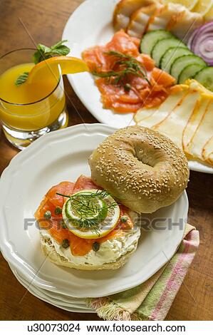 Picture - Nova Scotia salmon also called Nova lox. Fotosearch