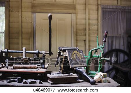 Stock Photo - Old printing press machine. Fotosearch