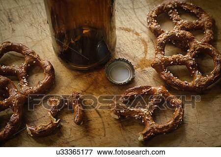 Stock Photo - Pretzels with beer. Fotosearch