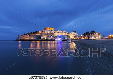 Spain, Valencian Community, Peniscola, Moody sky over Peniscola View Large Photo Image Stock Photography - Spain, Valencian Community, Peniscola, Moody sky over Peniscola. Fotosearch