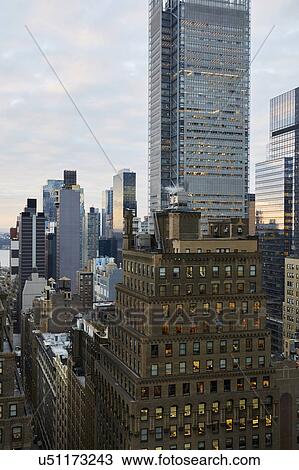 Stock Image - USA, New York, New York City, Skyscrapers and office buildings. Fotosearch