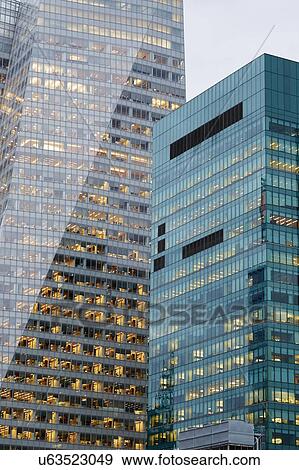 USA, New York, New York City, Reflections on skyscraper View Large Photo Image Stock Photo - USA, New York, New York City, Reflections on skyscraper. Fotosearch