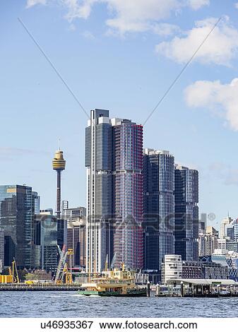 Australia, New South Wales, Sydney, City skyline with skyscrapers View Large Photo Image Stock Photo - Australia, New South Wales, Sydney, City skyline with skyscrapers. Fotosearch