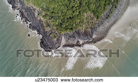 Stock Image - Australia, Queensland, Aerial view of coastline. Fotosearch
