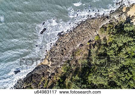 Stock Photo - Australia, Queensland, Aerial view of coastline. Fotosearch