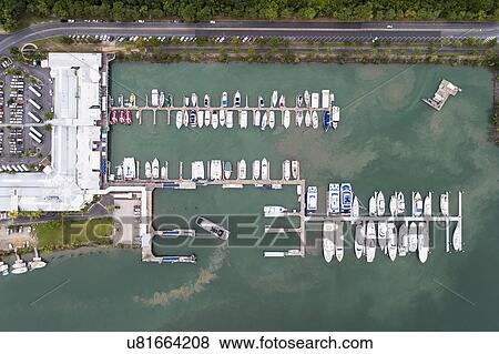 Australia, Queensland, Aerial view of harbor View Large Photo Image Stock Photo - Australia, Queensland, Aerial view of harbor. Fotosearch