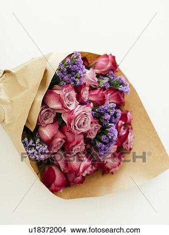 Picture - Bouquet wrapped in paper. Fotosearch