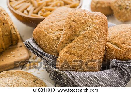 Stock Image - Buns in basket. Fotosearch