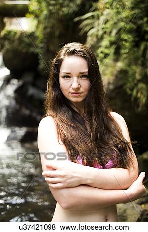 Stock Photo - Caribbean Islands, Saint Lucia, Women hugging self. Fotosearch