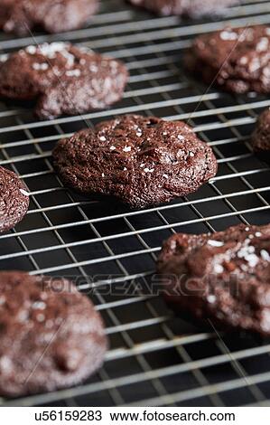 Chocolate chip cookies on cooling rack View Large Photo Image Stock Image - Chocolate chip cookies on cooling rack. Fotosearch