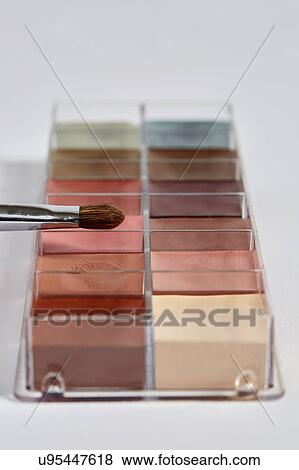 Stock Photo - Close up of eye shadow palette. Fotosearch