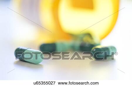 Close-up of pill bottle View Large Photo Image Stock Photo - Close-up of pill bottle. Fotosearch