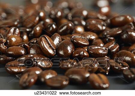 Close-up of roasted coffee beans View Large Photo Image Stock Image - Close-up of roasted coffee beans. Fotosearch
