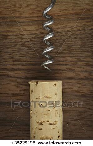 Corkscrew with cork View Large Photo Image Stock Photo - Corkscrew with cork. Fotosearch