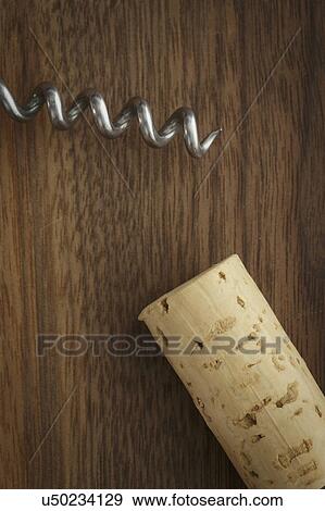Corkscrew with cork View Large Photo Image Stock Photo - Corkscrew with cork. Fotosearch