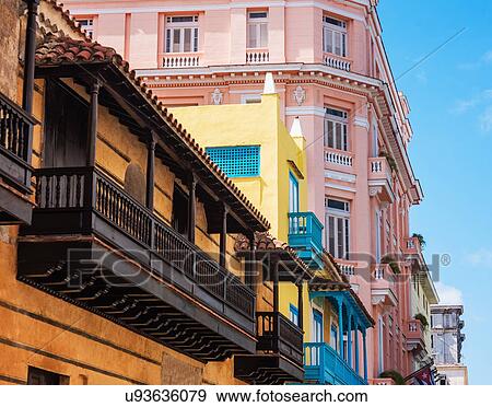 Cuba, Havana, Town houses View Large Photo Image Stock Photo - Cuba, Havana, Town houses. Fotosearch