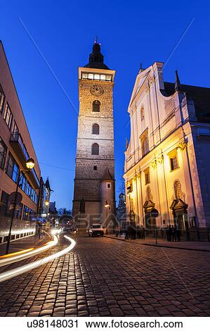 Stock Image - Czech Republic, Bohemia, Ceske Budejovice (Budweis), St. Nicholas Cathedral. Fotosearch