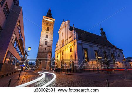 Stock Image - Czech Republic, St. Nicholas Cathedral in Ceske Budejovice. Fotosearch
