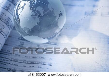 Stock Photo - Financial newspaper with crystal ball. Fotosearch