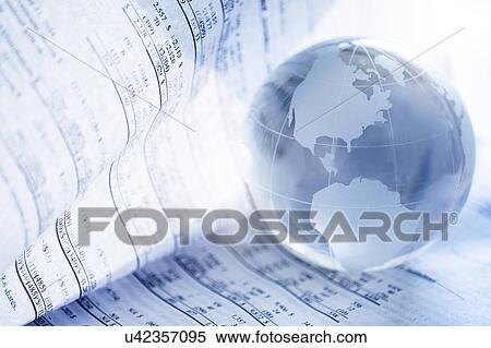 Financial newspaper with crystal ball View Large Photo Image Stock Photography - Financial newspaper with crystal ball. Fotosearch