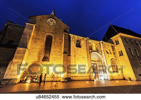 France, Auvergne-Rhone-Alpes, Grenoble, Collegiate Church of Saint-Andre on Place of St Andre View Large Photo Image Stock Photography - France, Auvergne-Rhone-Alpes, Grenoble, Collegiate Church of Saint-Andre on Place of St Andre. Fotosearch