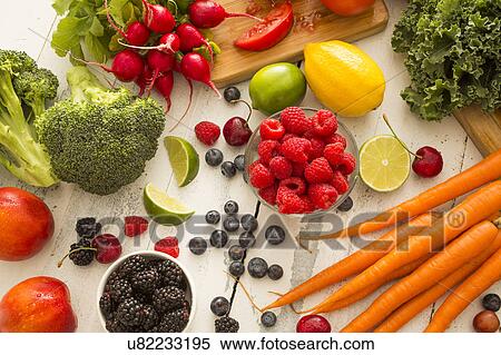 Stock Photography - Fresh fruits and vegetables. Fotosearch