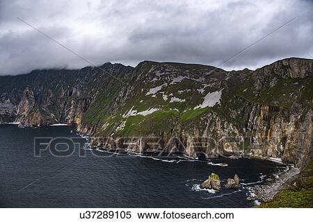Stock Photography - Ireland, County Donegal, Slieve League cliffs by Donegal bay. Fotosearch