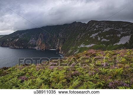Stock Photography - Ireland, County Donegal, Slieve League cliffs by Donegal bay. Fotosearch