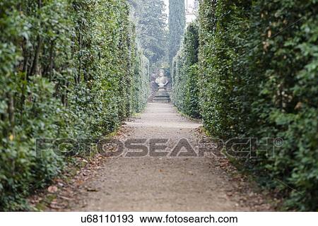 Stock Image - Italy, Tuscany, Florence, Footpath in Boboli gardens. Fotosearch