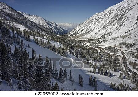 Mountain landscape with forest in winter View Large Photo Image Stock Image - Mountain landscape with forest in winter. Fotosearch