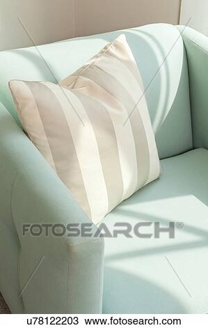 Pillow on armchair View Large Photo Image Stock Image - Pillow on armchair. Fotosearch