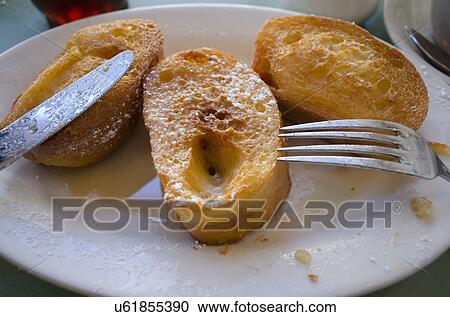 Stock Image - Plate with fresh french toasts. Fotosearch
