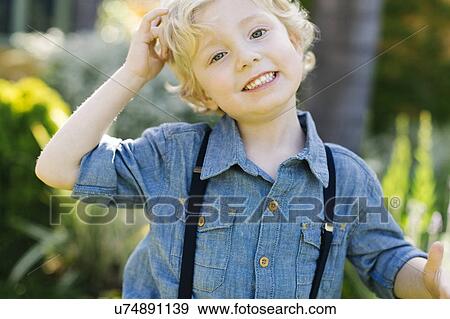 Stock Photo - Portrait of boy (4-5). Fotosearch
