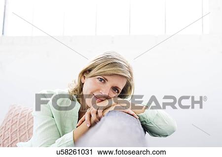 Stock Image - Portrait of serene Mature woman. Fotosearch