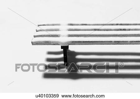 Snowy bench View Large Photo Image Stock Photo - Snowy bench. Fotosearch