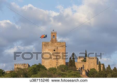 Spain, Andalusia, Granada, Palace of Alhambra on hill View Large Photo Image Stock Photograph - Spain, Andalusia, Granada, Palace of Alhambra on hill. Fotosearch