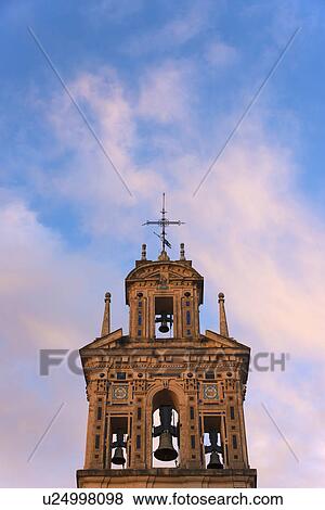 Stock Photo - Spain, Andalusia, Seville, La Macarena, Bell tower of Santa Paula Monastery. Fotosearch