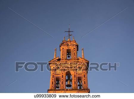 Stock Photo - Spain, Andalusia, Seville, La Macarena, Bell tower of Santa Paula Monastery. Fotosearch