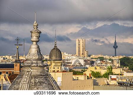Stock Photograph - Spain, Madrid, Cityscape view. Fotosearch