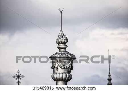 Spain, Madrid, Detail of spire View Large Photo Image Stock Photography - Spain, Madrid, Detail of spire. Fotosearch