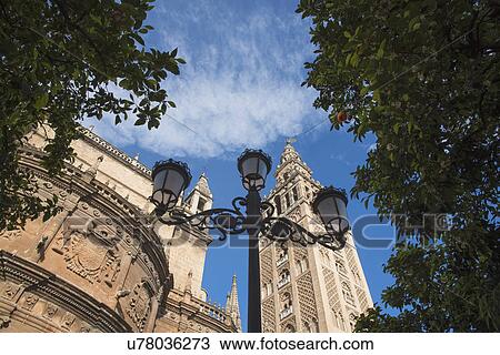 Stock Image - Spain, Seville, Facade of Cathedral of Seville. Fotosearch