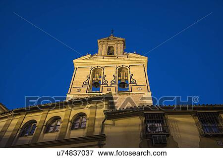 Spain, Seville, Facade of San Juan De La Palma Church at dusk View Large Photo Image Stock Photo - Spain, Seville, Facade of San Juan De La Palma Church at dusk. Fotosearch